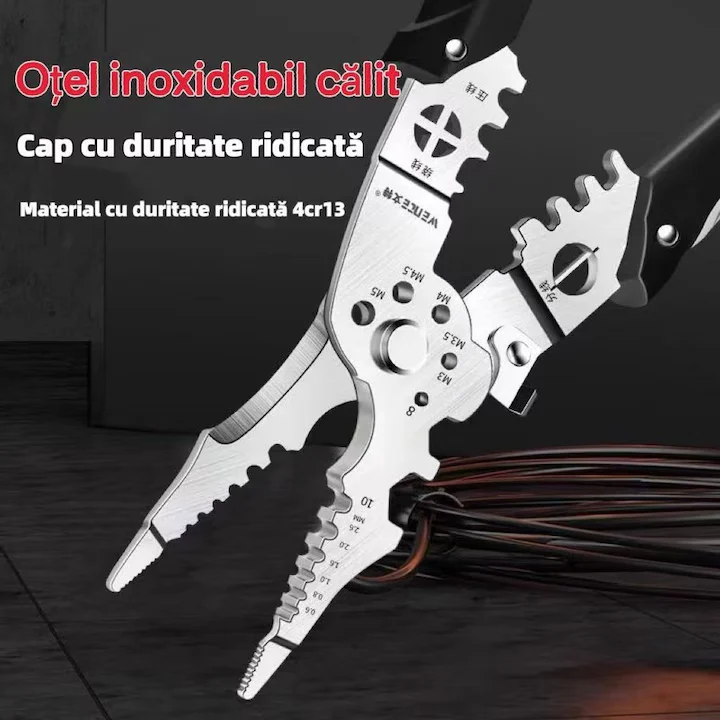 Clește de sertizare multifuncțional, mânere PVC
