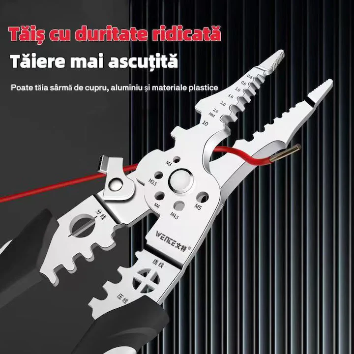 Clește de sertizare multifuncțional, mânere PVC