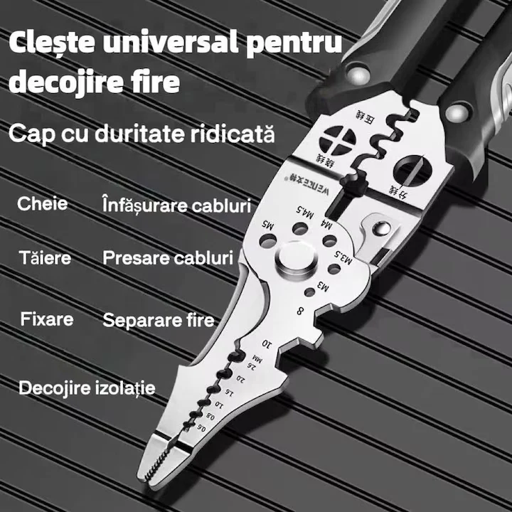 Clește de sertizare multifuncțional, mânere PVC