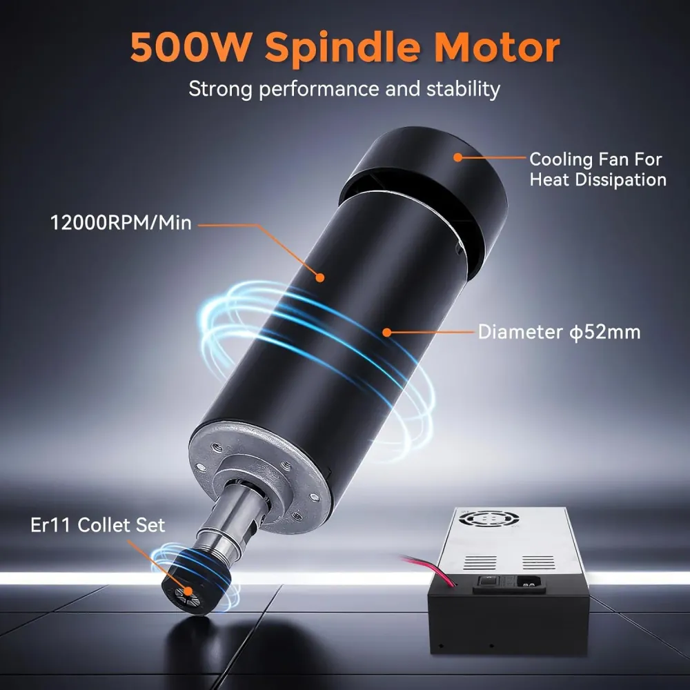 CNC Spindle Motor Kit 500W High-Speed Brushed Motor