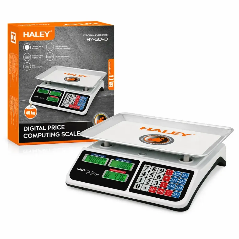 Cântar Comercial Digital HALey HY-5040, Platformă Inox, 40 kg