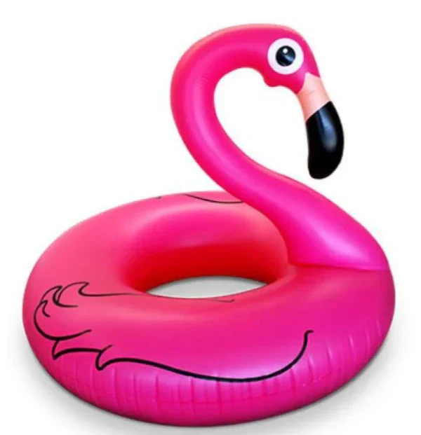 Colac gonflabil stil Flamingo roz, 120cm
