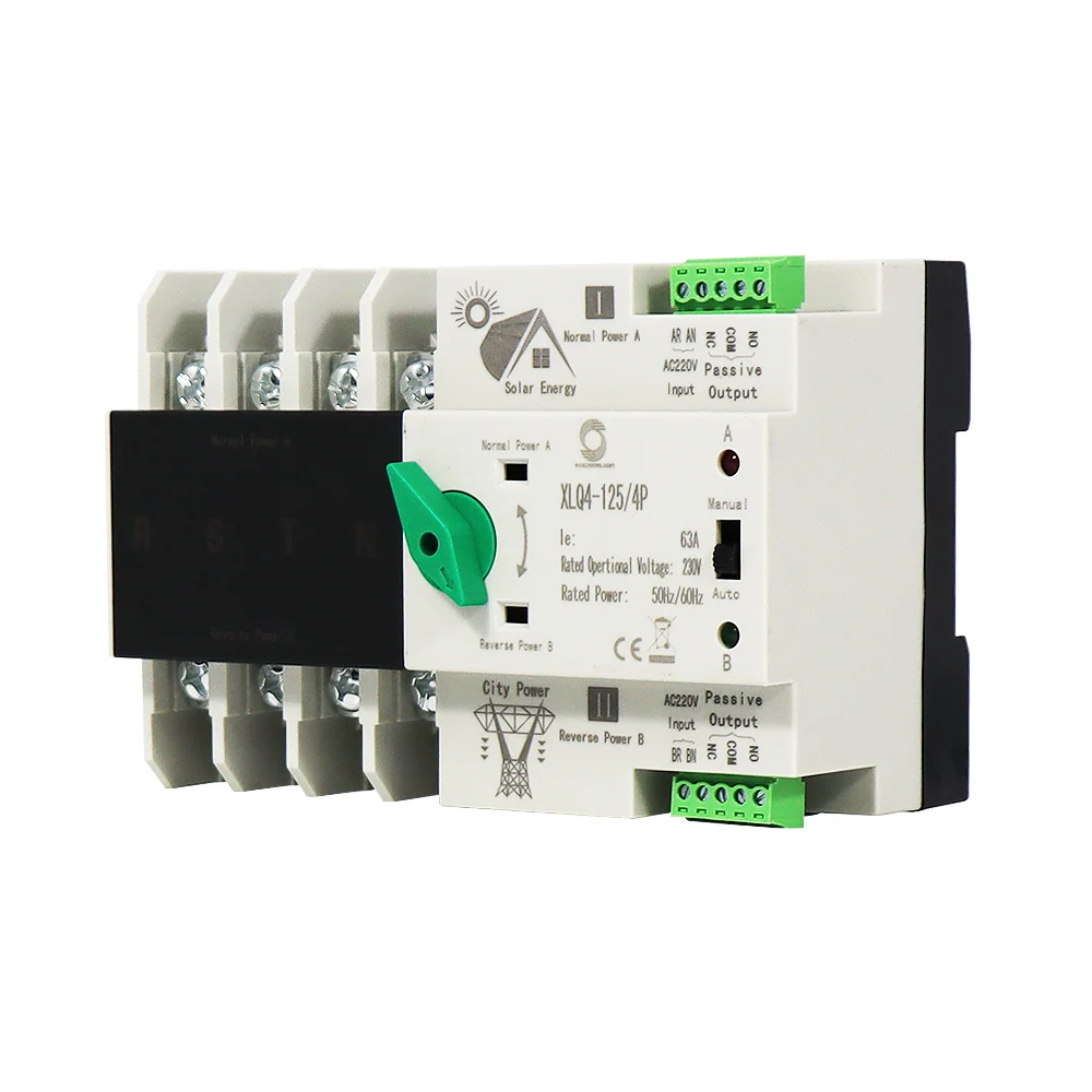 Comutator de transfer automat trifazat pentru panouri fotovoltaice 230V 63A ATS