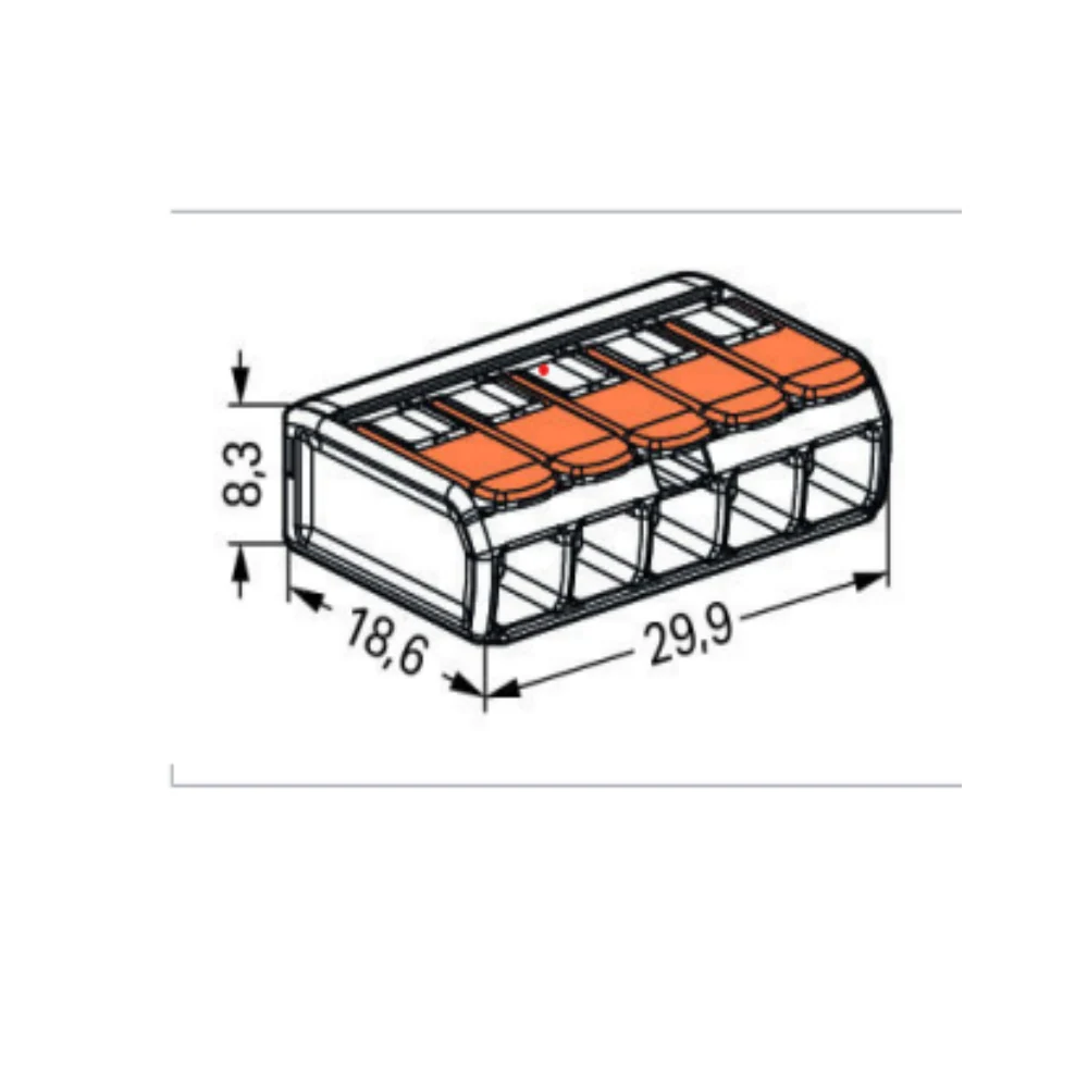 CONECTOR SLIM RAPID DOZA CU PARGHIE 5 INTRARI 32A 4MM2