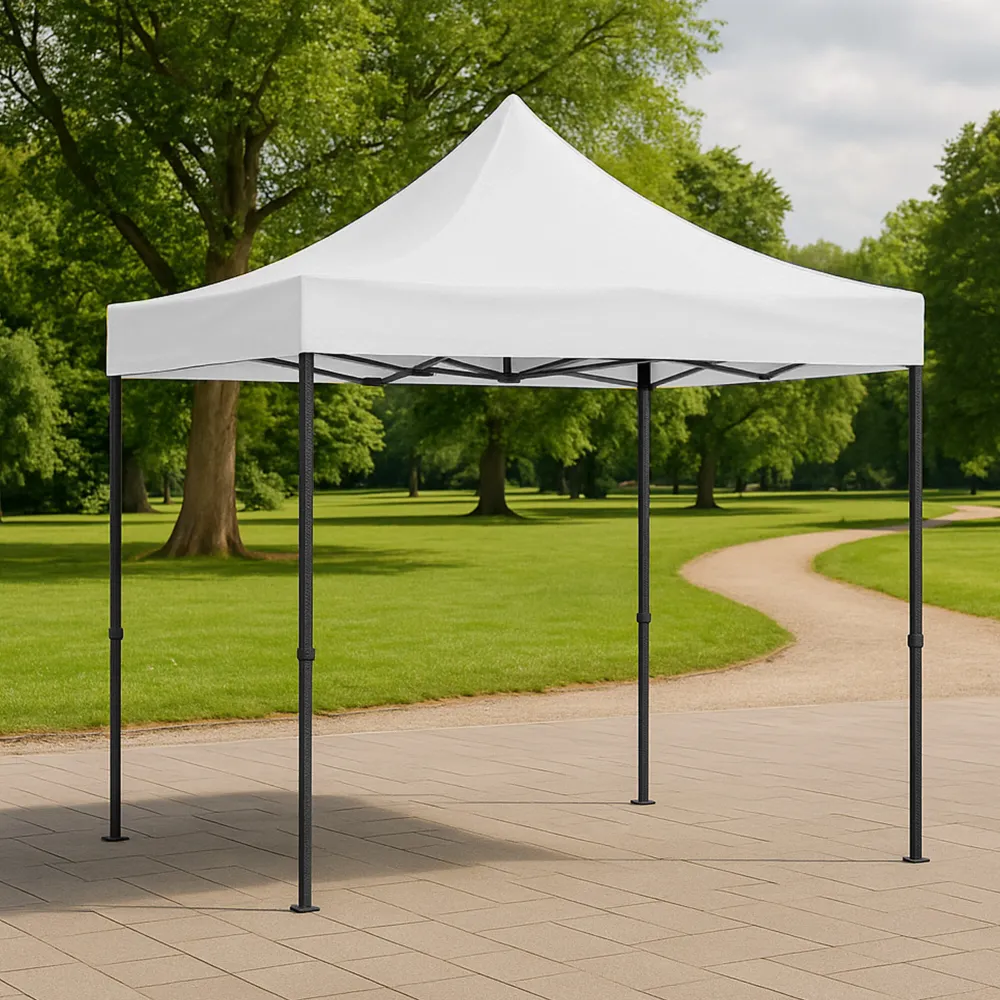 Cort alb Pavilion LEIHMANN 3x3M pliabil, tip acordeon! Cadru din metal