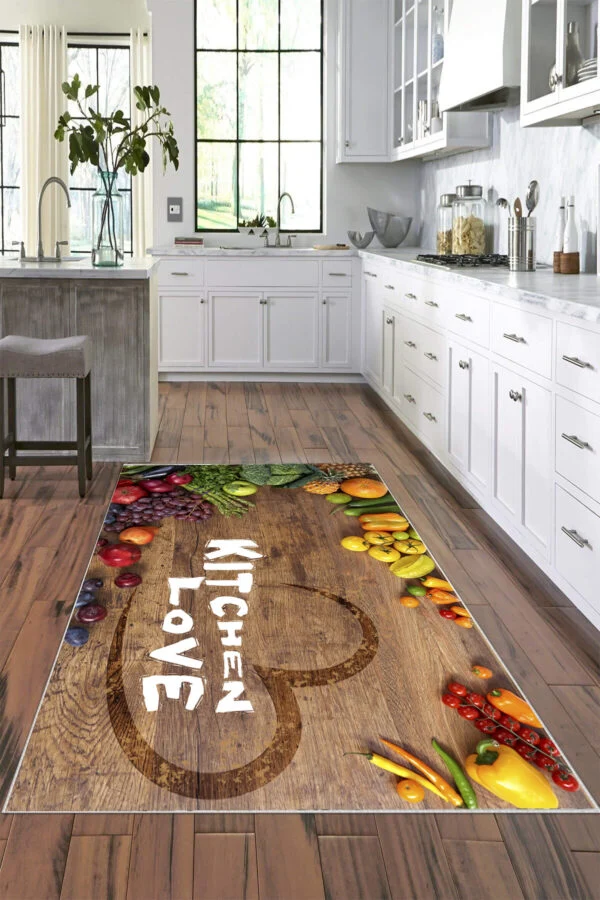 Covor Bucatarie Model Fructe/Legume 80 X 150 CM