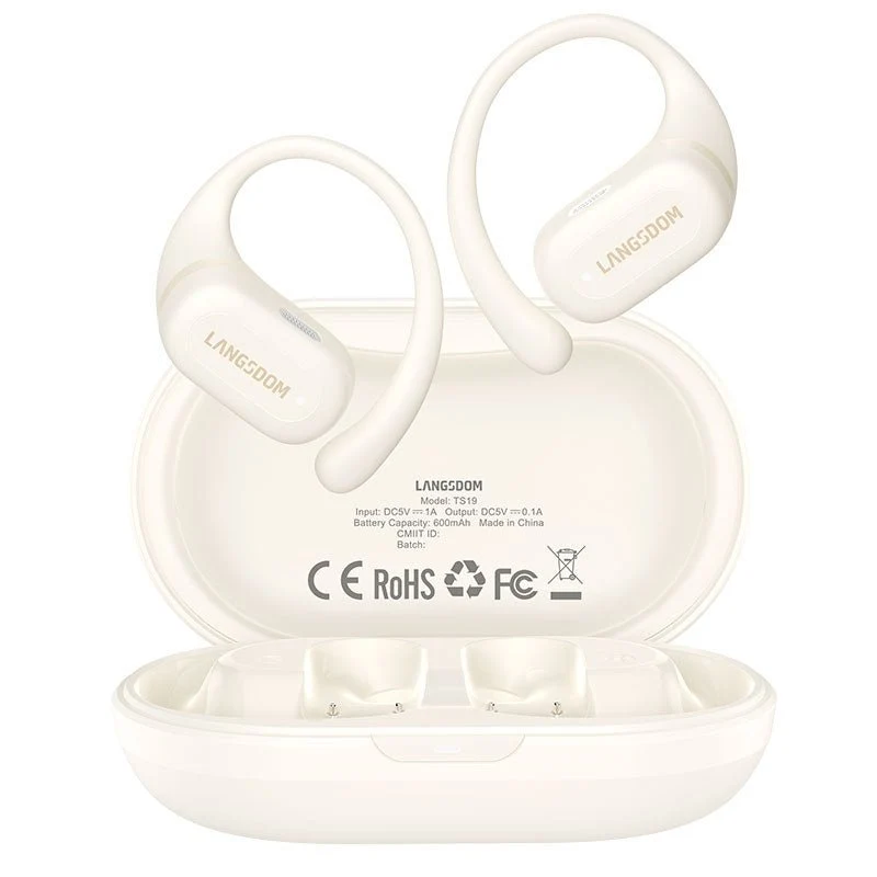 Căști wireless BT Langsdom TS19, reducere zgomot ENC (alb)