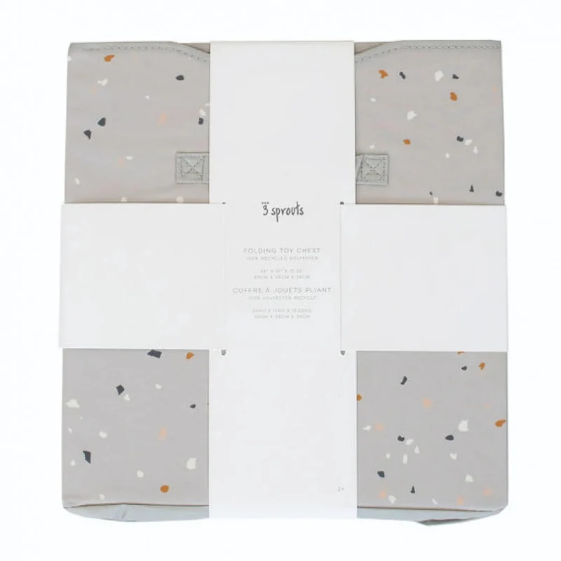 Cufar pliabil pentru camera copiilor, material reciclat Terrazo grey, 3 Sprouts