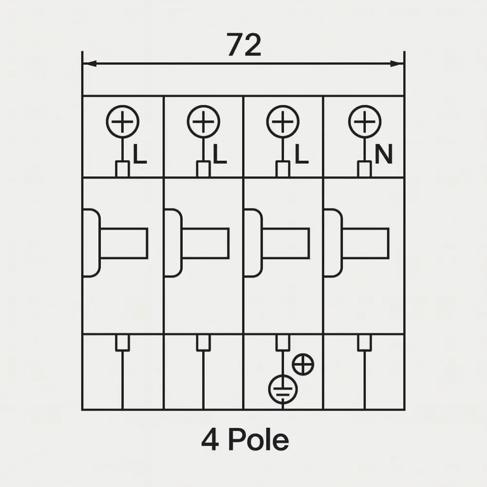 Descarcator de supratensiune AC trifazic 4P 275V