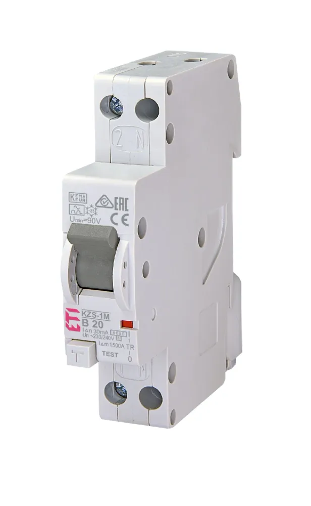 DIFERENTIAL RCBO KZS-1M 1p+N B20/0.03 6kA
