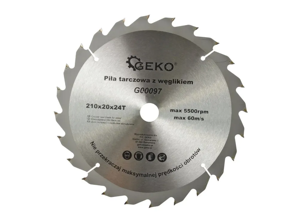 Disc circular pentru lemn, 210 x 20 x 24 T, Geko G00097
