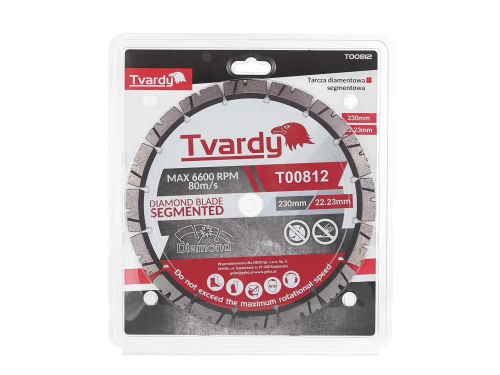 Disc diamantat segmentat, 230 x 12 x 22.23 mm, Tvardy T00812