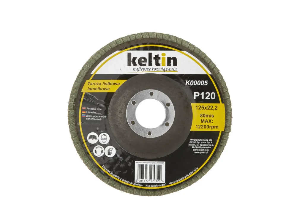Disc lamelar pentru slefuit, P120, 125 mm, Keltin K00005