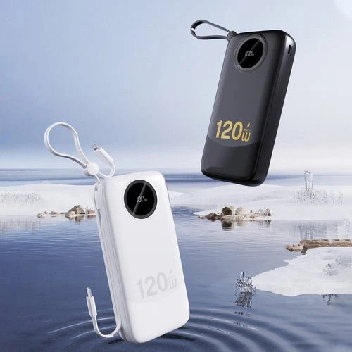 Dudao K13Pro Powerbank 20000 mAh, cablu integrat - Negru