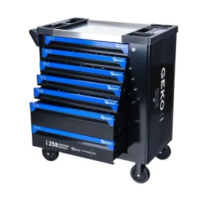 Dulap pentru atelier cu scule, 7 sertare, 258 bucati, Geko G10836