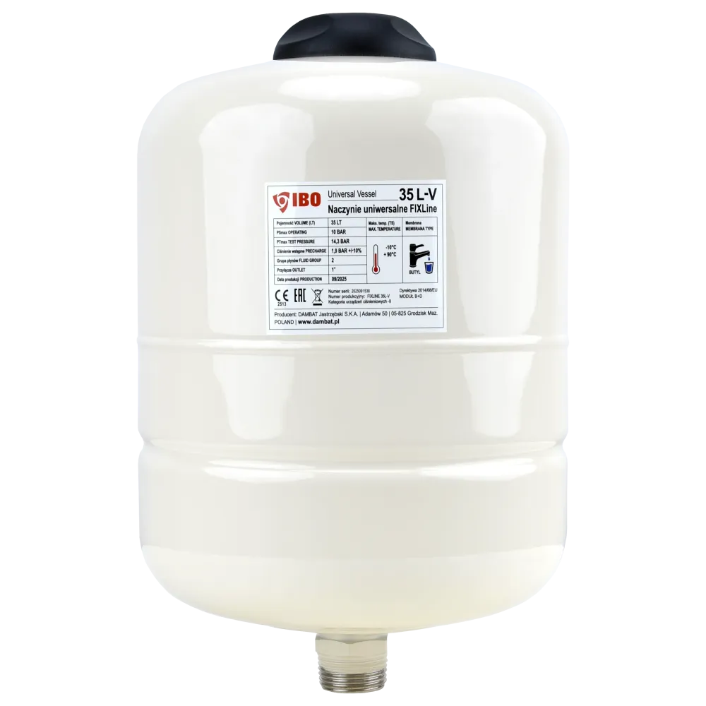 FIXline 35L-V vas vertical universal pentru încălzire centrală/apă caldă cu membrană