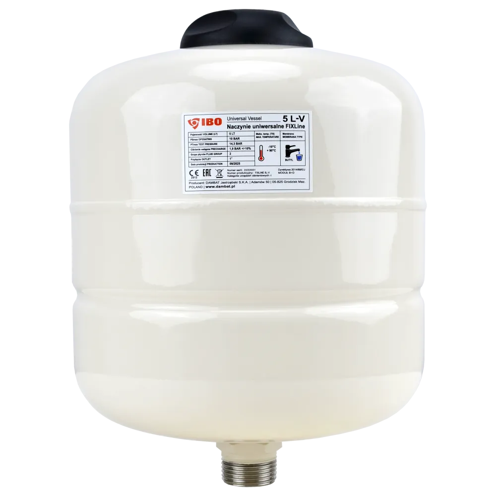 FIXline 5L-V vas vertical universal pentru încălzire centrală/apă caldă cu membrană
