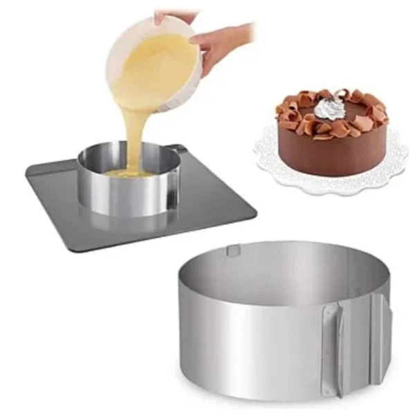 Forma reglabila pentru tort 16-30 cm din inox, inaltime 12 cm