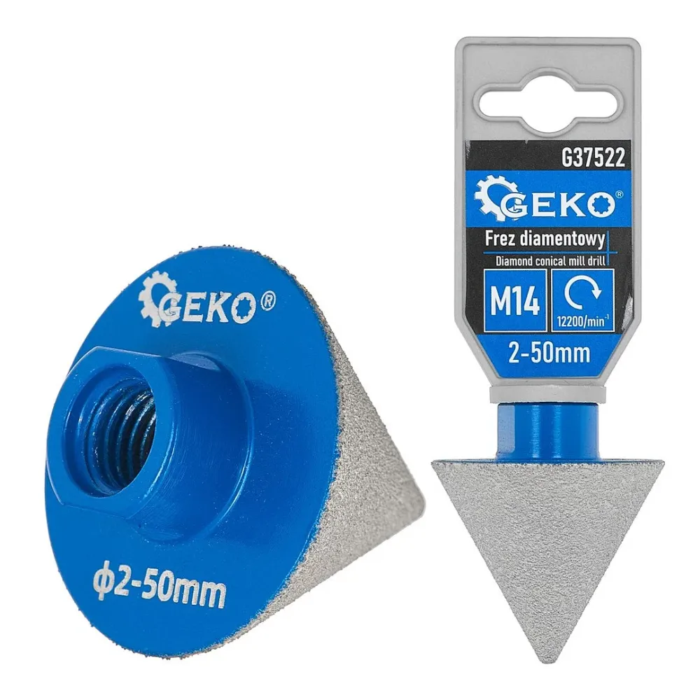 Freza conica diamantata, 2-50 mm, prindere M14, Geko G37522