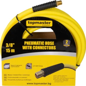 Furtun pneumatic cu conectori, 3/8", 15 m, Topmaster 344109