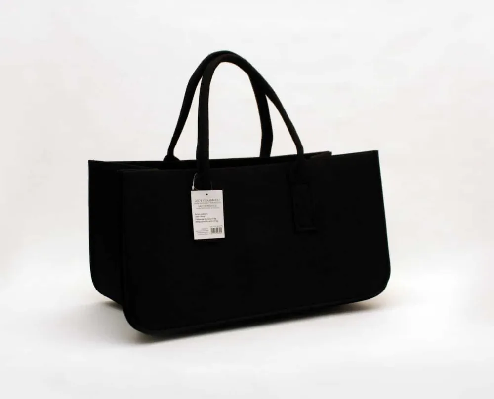 Geantă pentru lemne de foc din Felt negru 50x25x25cm