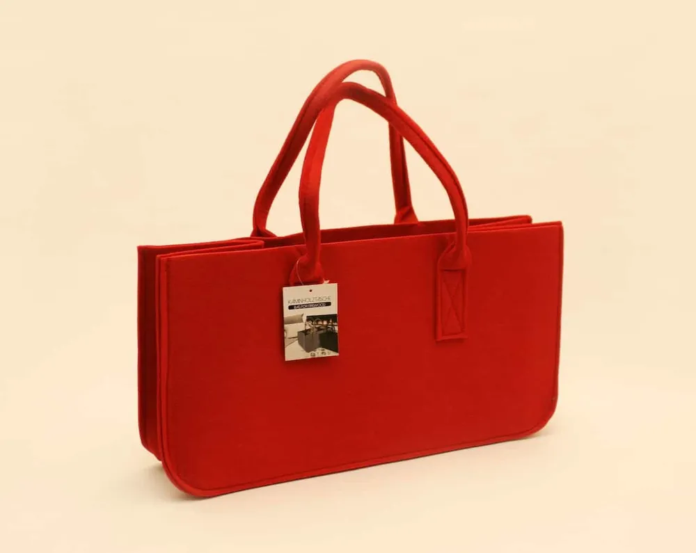 Geantă pentru lemne de foc din Felt Red 50x25x25cm