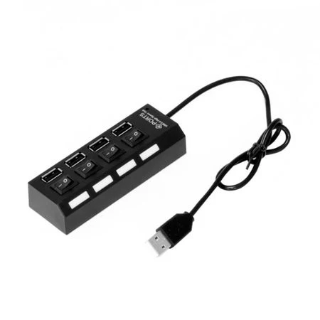 1+1 Hub Usb 4 porturi cu butoane individuale on/ off