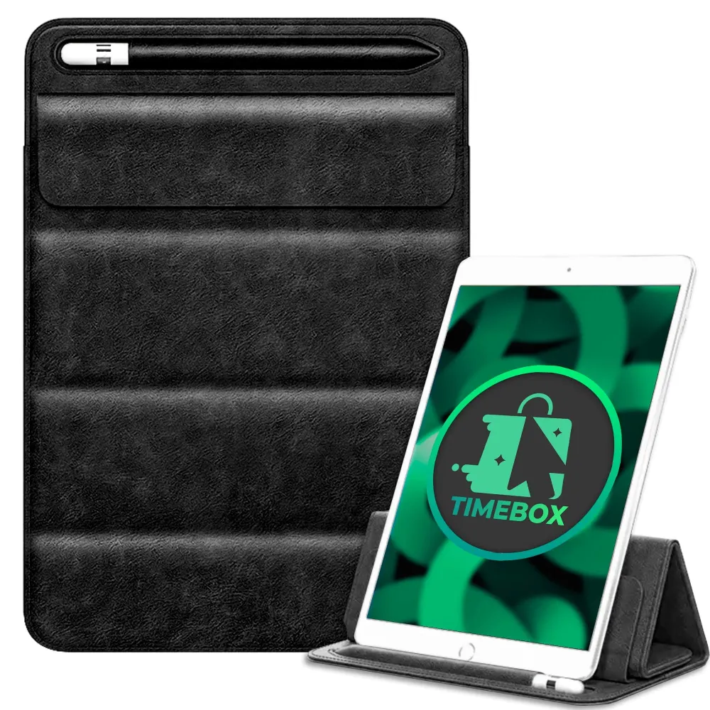 Husa pentru iPad Pro 12 Timebox, cu suport pentru pix, Negru