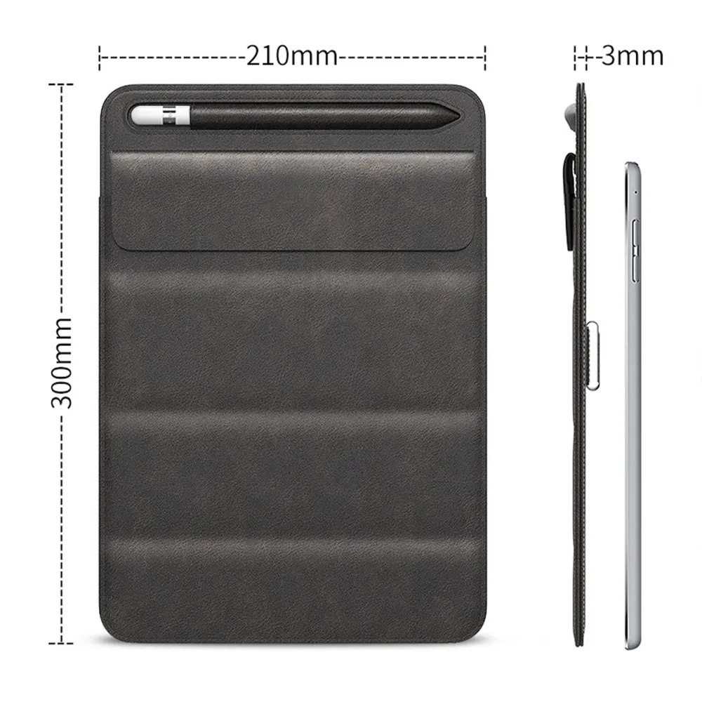 Husa pentru iPad 9 Timebox, 7"/10, 2"/10, 5"/11", cu suport pentru pix, Negru