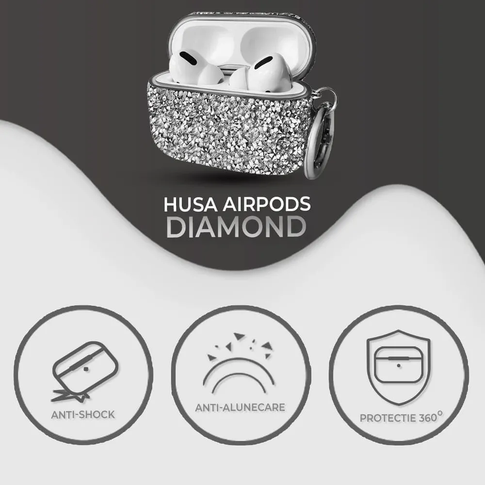 Husa de protectie pentru Apple Airpods Pro, Argintiu