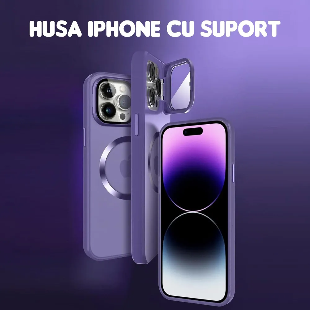 Husa de protectie Timebox, iPhone 15 Pro Max, Magsafe, Protectie camera, Mov