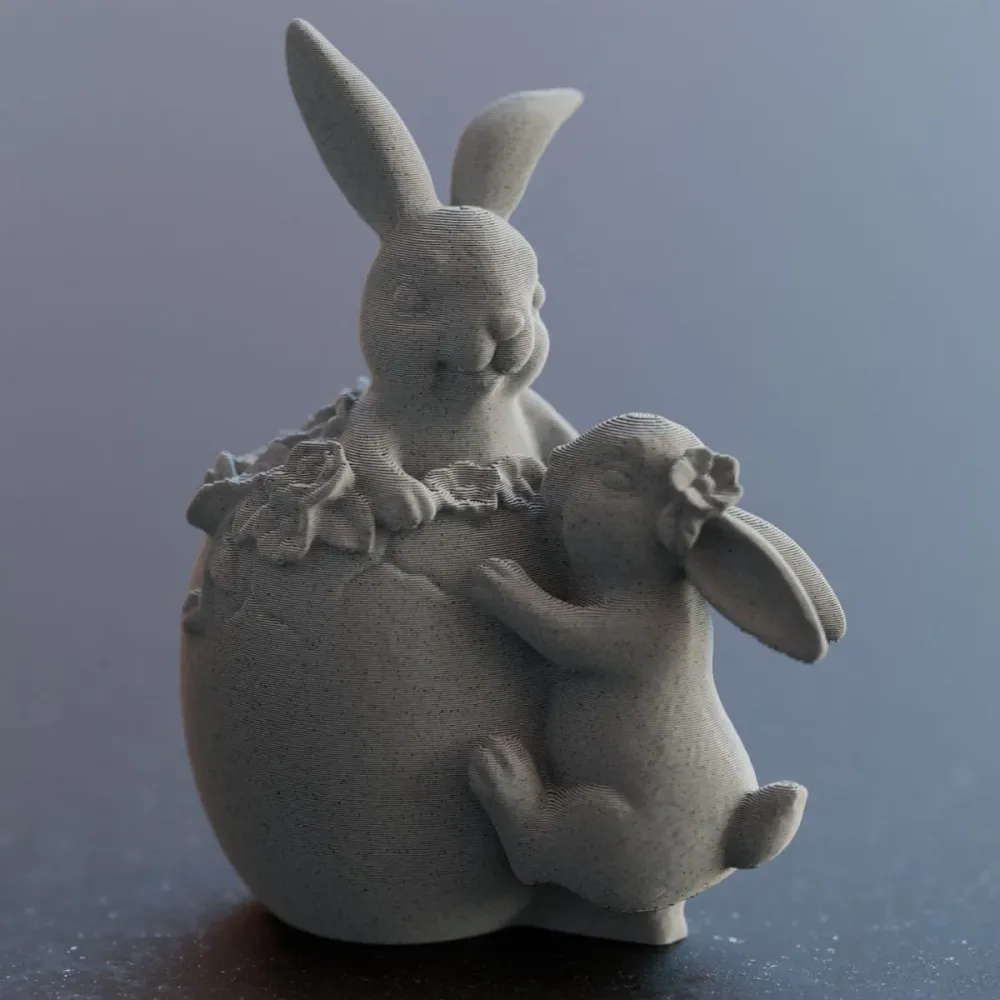 Iepuraș adorabil în ou de Paște imprimat 3D