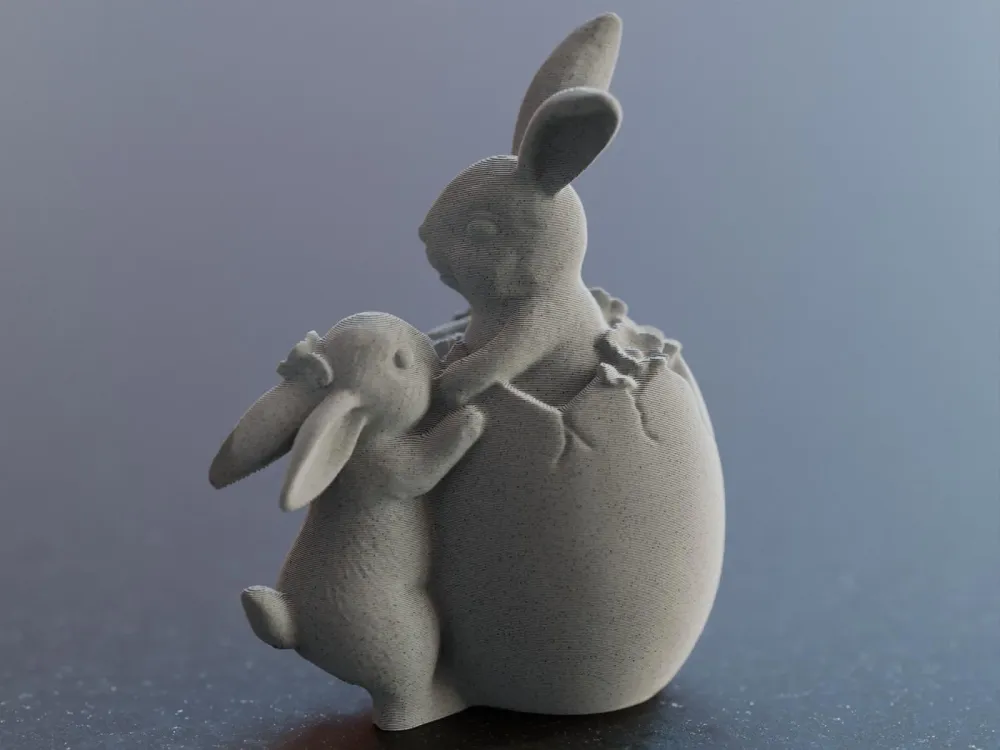 Iepuraș adorabil în ou de Paște imprimat 3D