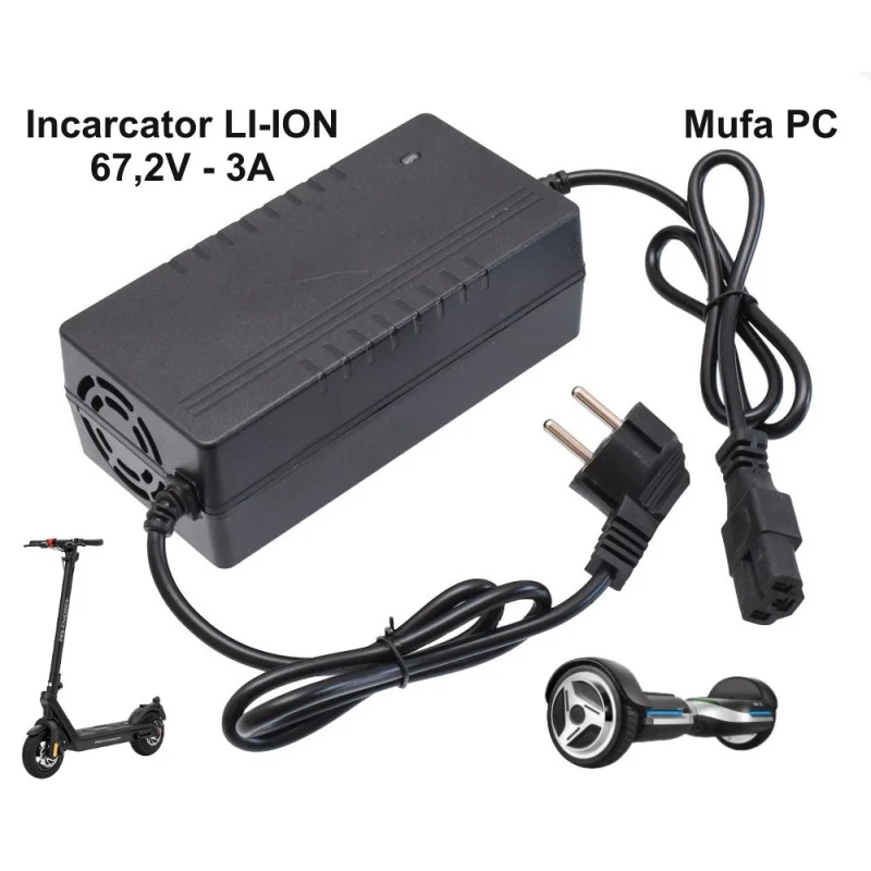 Incarcator acumulator Li-ion 67,2V 3Ah mufa PC