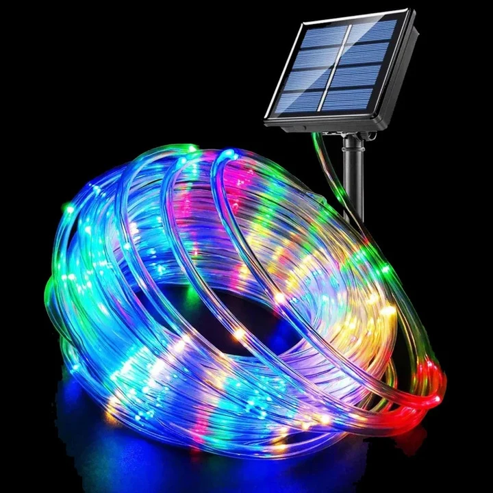 Instalatie led solara RGB 10m