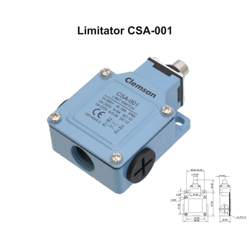 Intrerupator limitator de cursa cu buton CSA-001