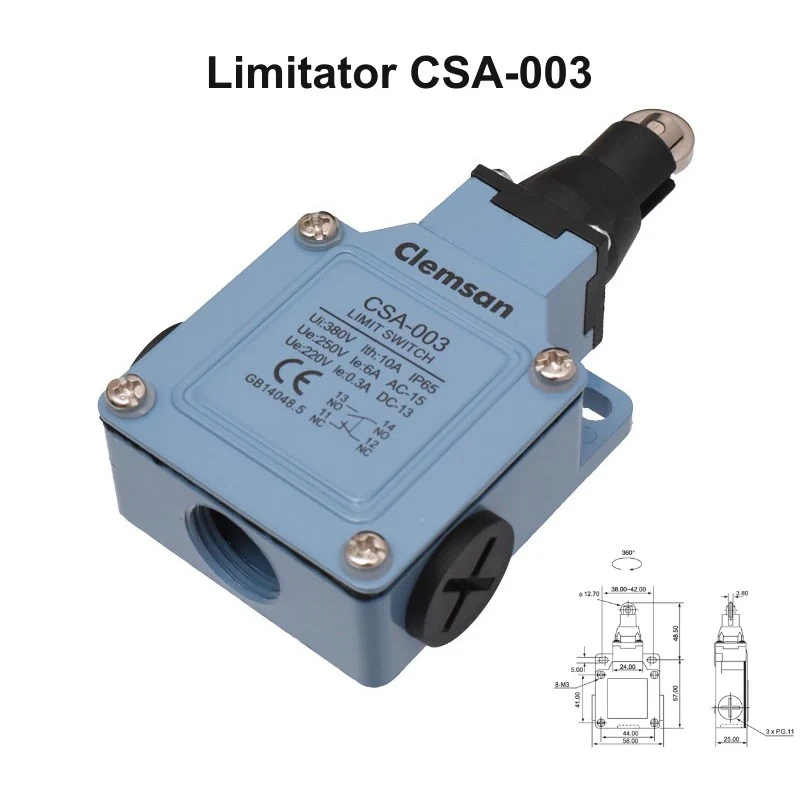 Intrerupator limitator de cursa cu rola CSA-003