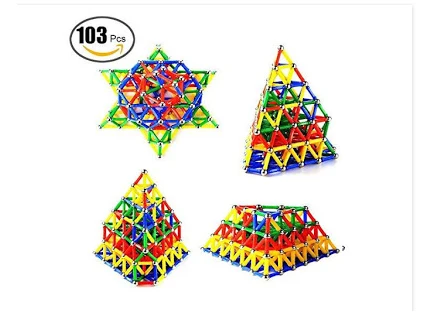 Joc creativ pentru copii, Magnastix 103 piese