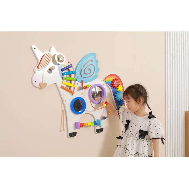 Jucarie de perete cu activitati, Unicorn, Viga