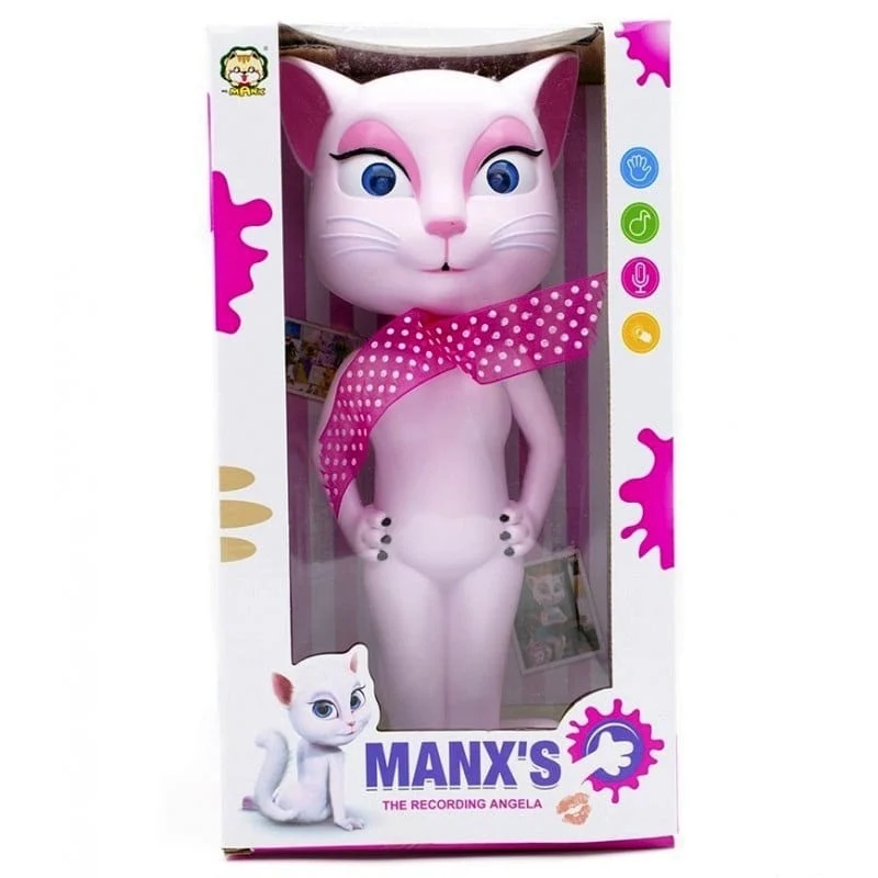 Jucarie Talking Angela, pisica inteligenta vorbitoare, 28 cm