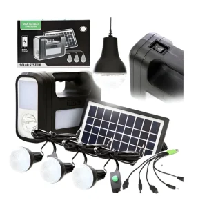 Kit solar GD-Lite 8017 dotat cu dispozitive USB cu 3 becuri LED