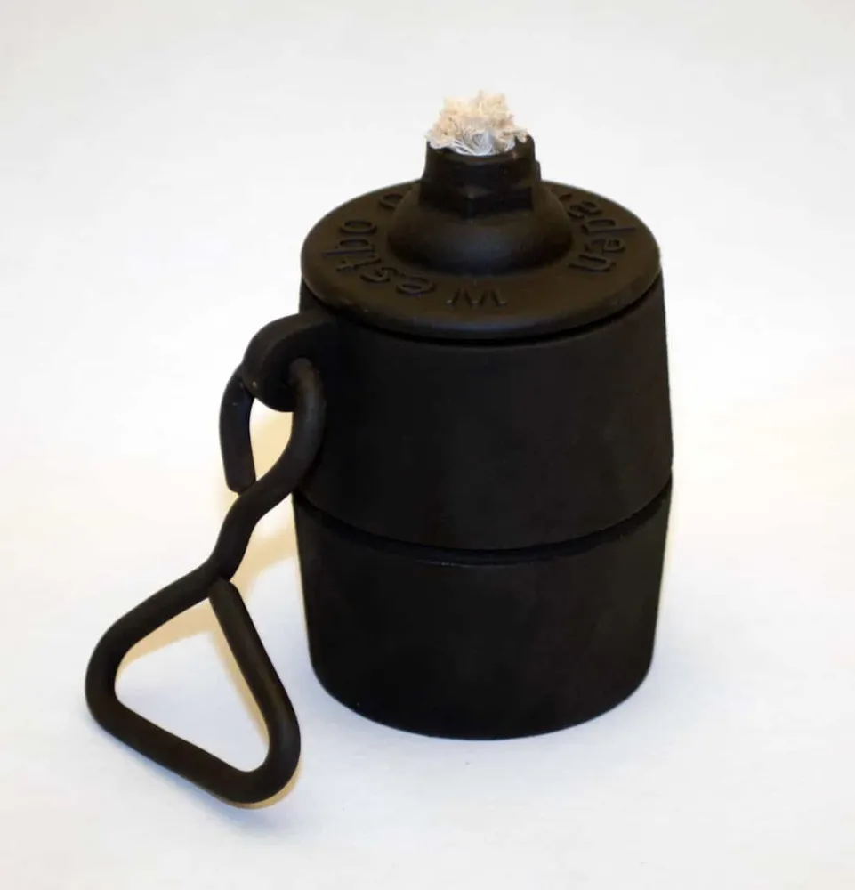 Lampa de cale ferată Olamp din negru turnat negru vopsit negru