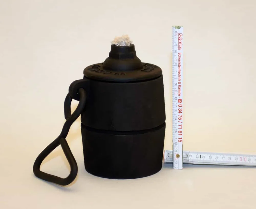 Lampa de cale ferată Olamp din negru turnat negru vopsit negru