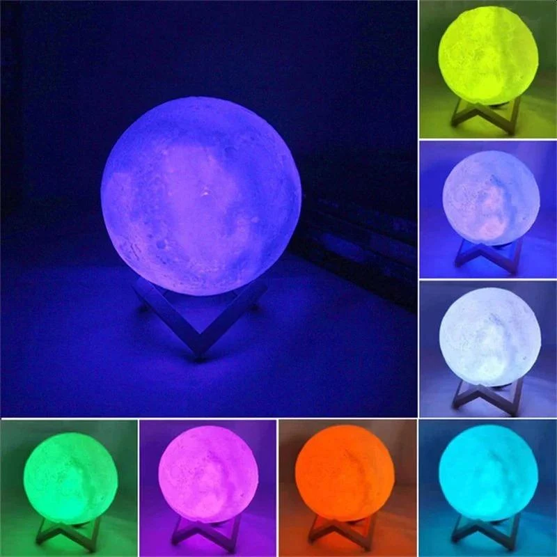 Lampa forma de luna, 16 culori
