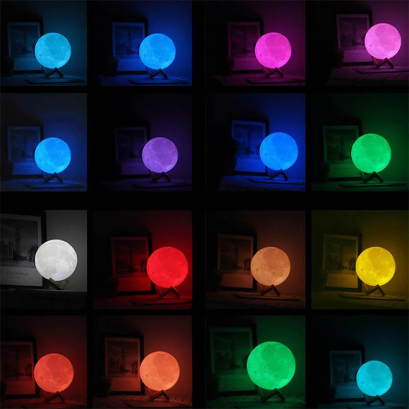 Lampa forma de luna, 16 culori