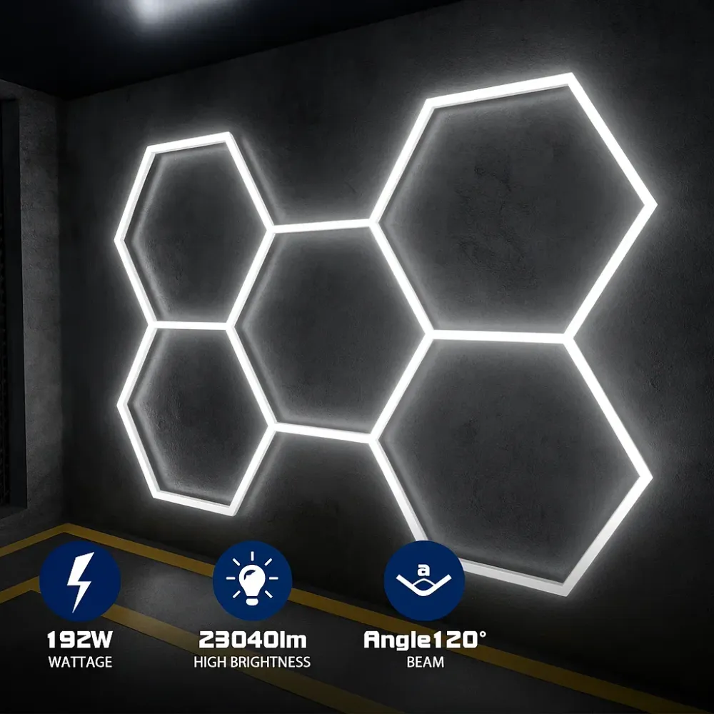 Lampa LED modulară tip fagure AT PERFORMANCE®, 120W, 6500K, 220V – design hexagonal modern