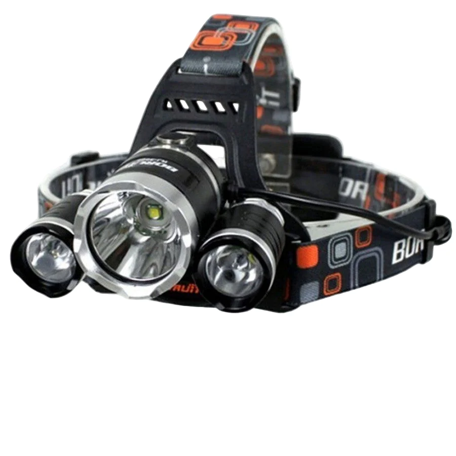 Lanterna de cap 3 x Led Cree XML, T6, frontala, cu lupa + 2x acumulatori 18650