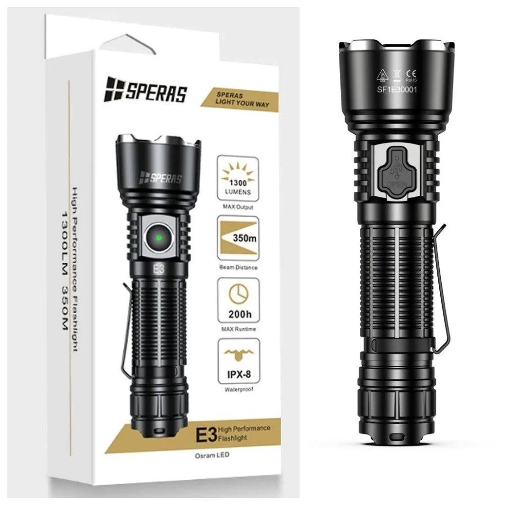 Lanterna LED Tactica reincarcabila SPERAS E3 1300lm 350m