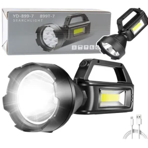 Lanterna de lucru LED COB, 4 moduri, cablu USB, negru, Lean 27715