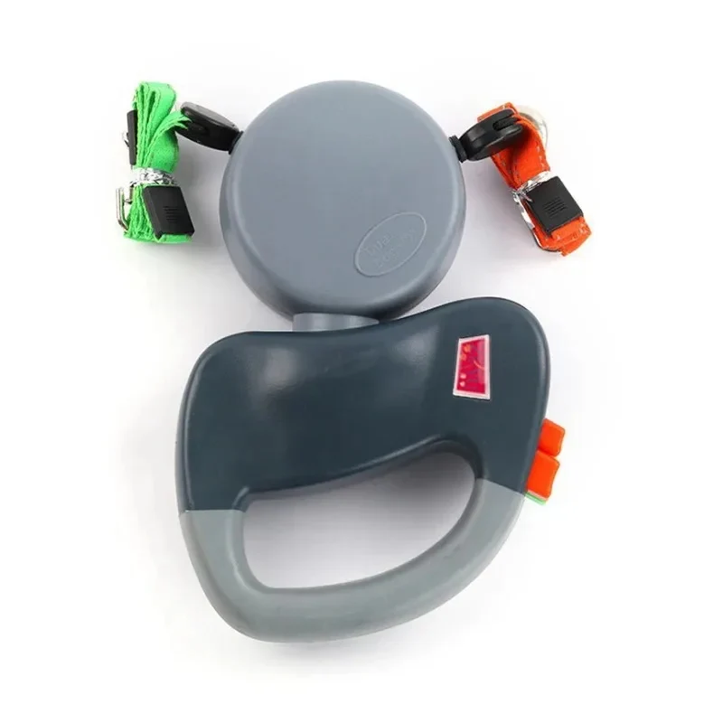 Lesă dublă retractabilă, anti-încâlcire pentru două animale, 3m
